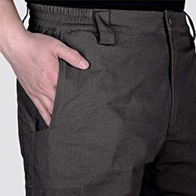 Pantalon Tactique Noir 2 Poches Obliques Avant