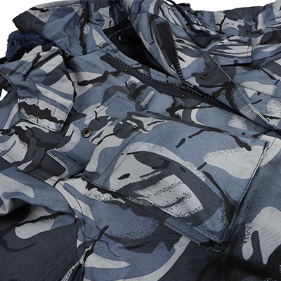 Veste Militaire Poche Bleue avec fermeture à pression