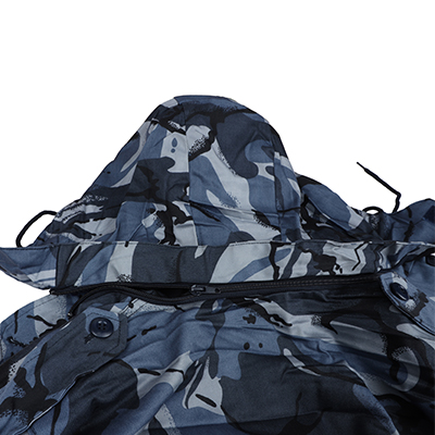 Veste militaire bleue avec capuche amovible