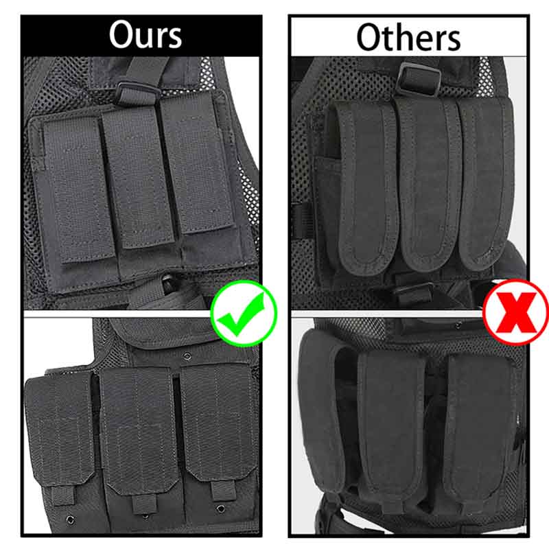 Détail du gilet tactique en maille