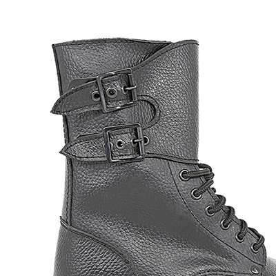 Bottes de Pompier en Cuir Boucle Ajustable