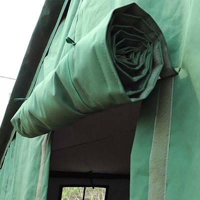 Porte de tente militaire pliable
