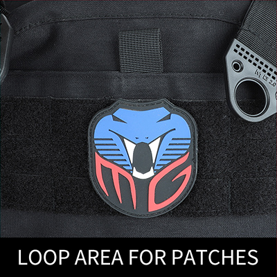 10x12 Plate Carrier Black Loop Area pour Pathces