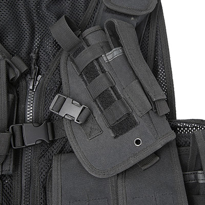 Holster de pistolet de poitrine de gilet tactique de tirage croisé de maille
