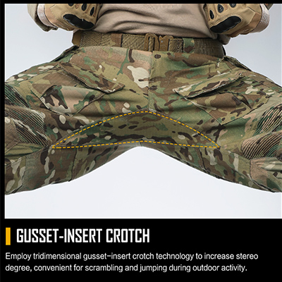 Pantalon Tactique Army Green Stretch diamant entrejambe à soufflet