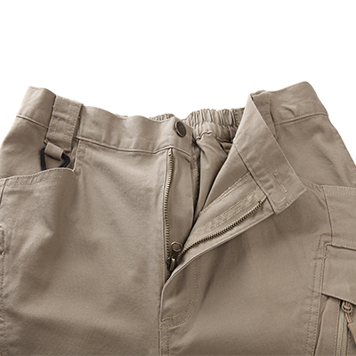 Pantalon tactique marron Patte de fermeture éclair sur le devant