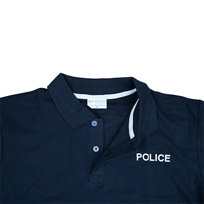 Polos uniformes de police bleus avec patte de boutonnage
